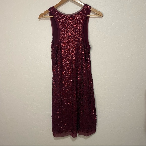 Max Studio burgundy sequined sleeveless cocktail dress Size M - Picture 3 of 7